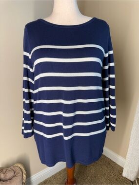 Martha Stewart Navy Boatneck Sweater